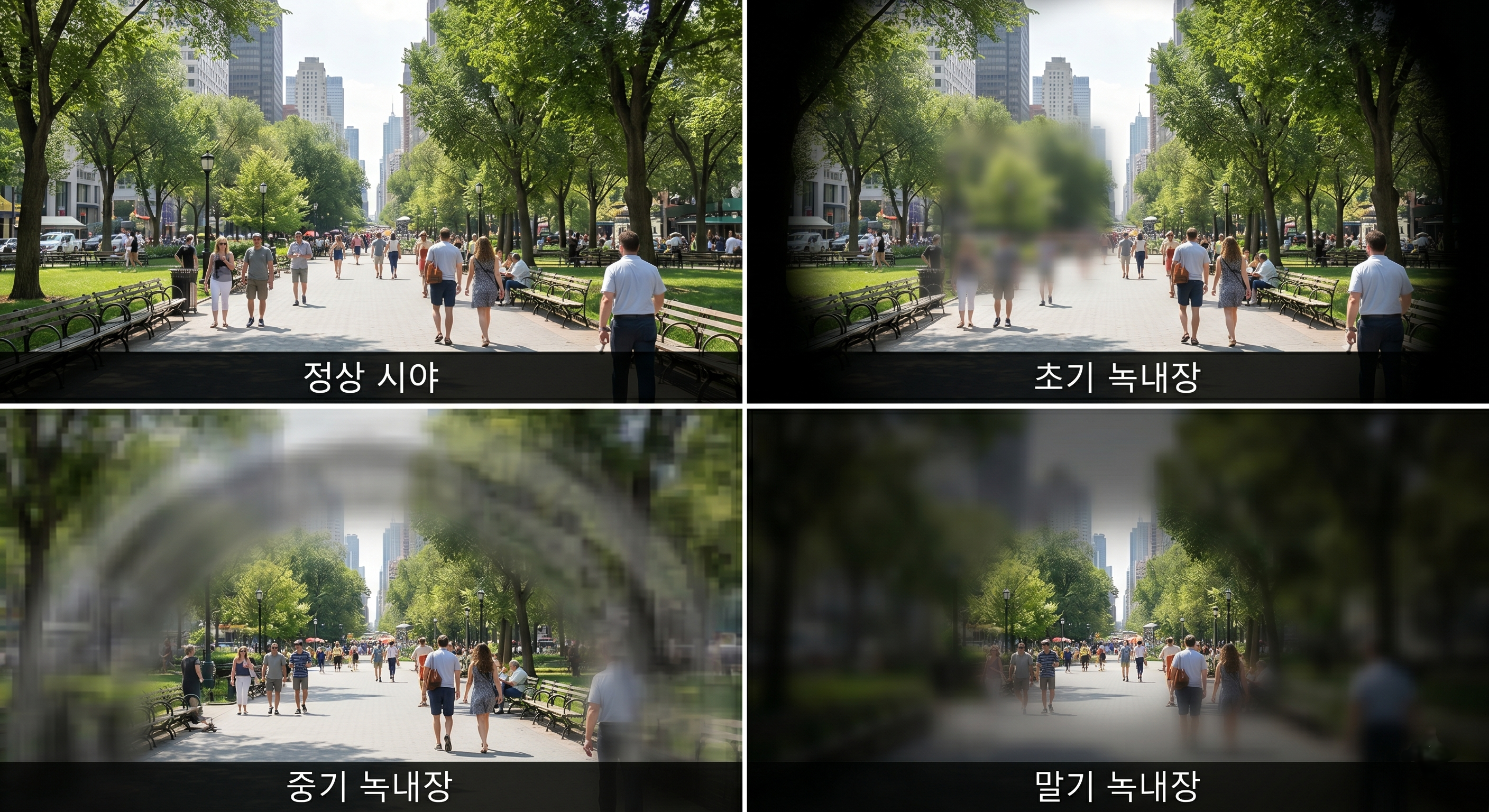 녹내장 시야 변화 인포그래픽