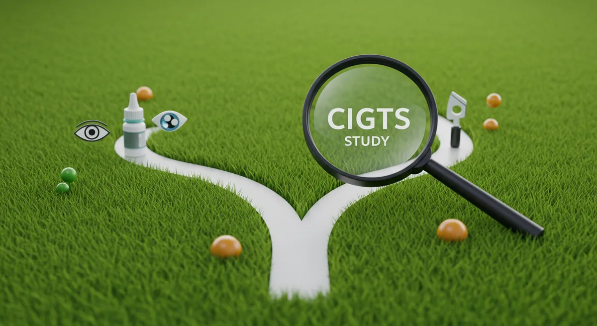 녹내장 초기 치료 전략을 비교한 CIGTS 연구를 소개하는 개념 이미지